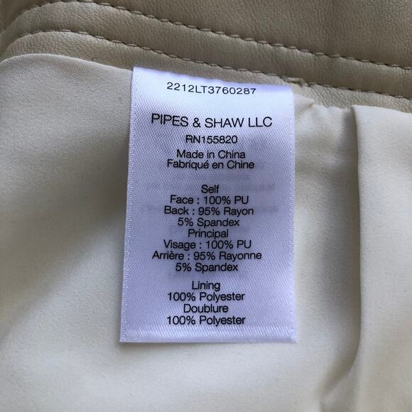 Veronica Beard Ecru Vegan Leather Atala Pants Tapered Leg Women's Size 2 NWT - Picture 9 of 16